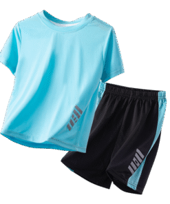 Boys' Summer Activewear Set – Breathable Ice Silk Quick-Dry T-Shirt + Shorts