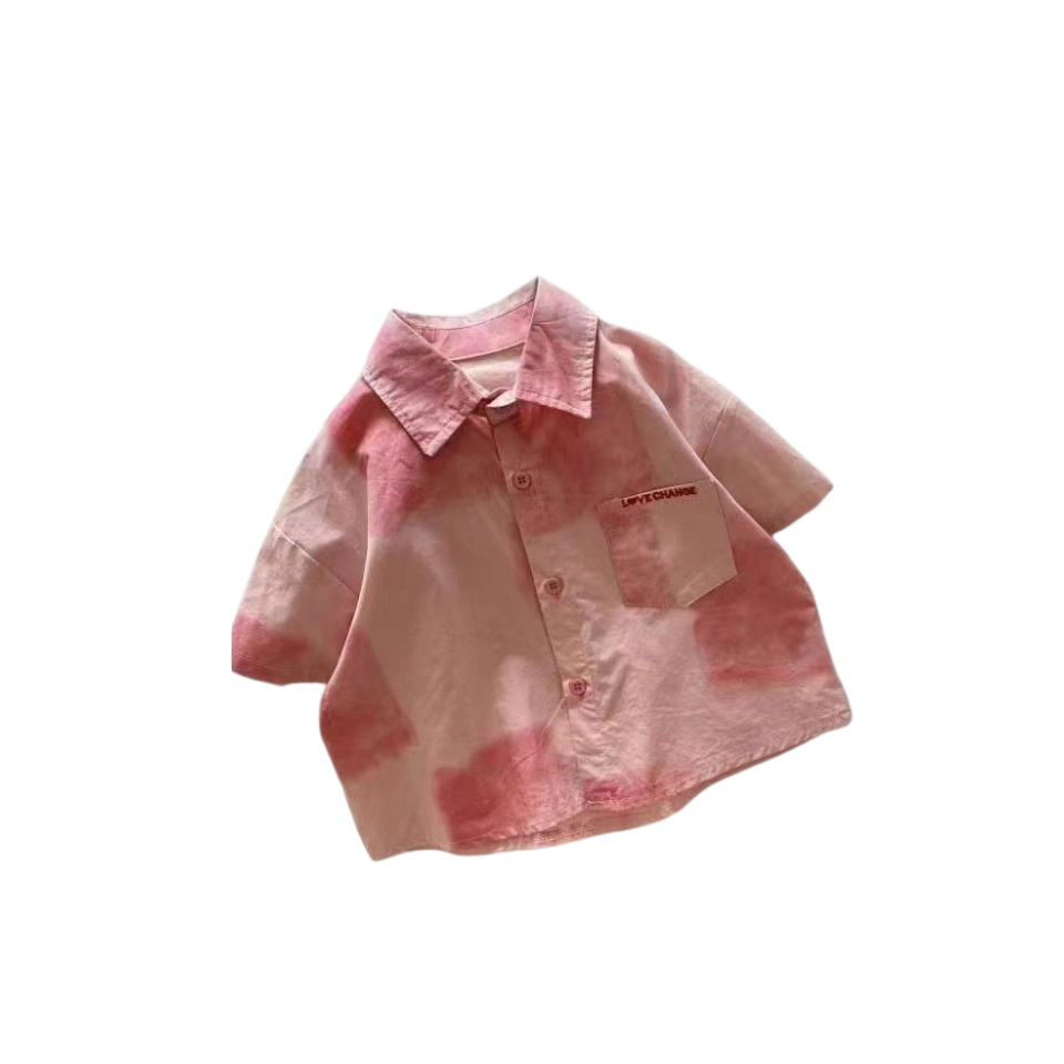 2025 Summer Boys' Floral Shirt – Korean Style Short Sleeve for Little Kids