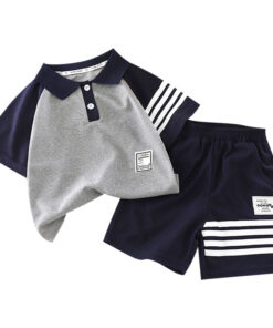 2025 Kids' Summer Polo Set – Short Sleeve T-Shirt & Shorts for Boys