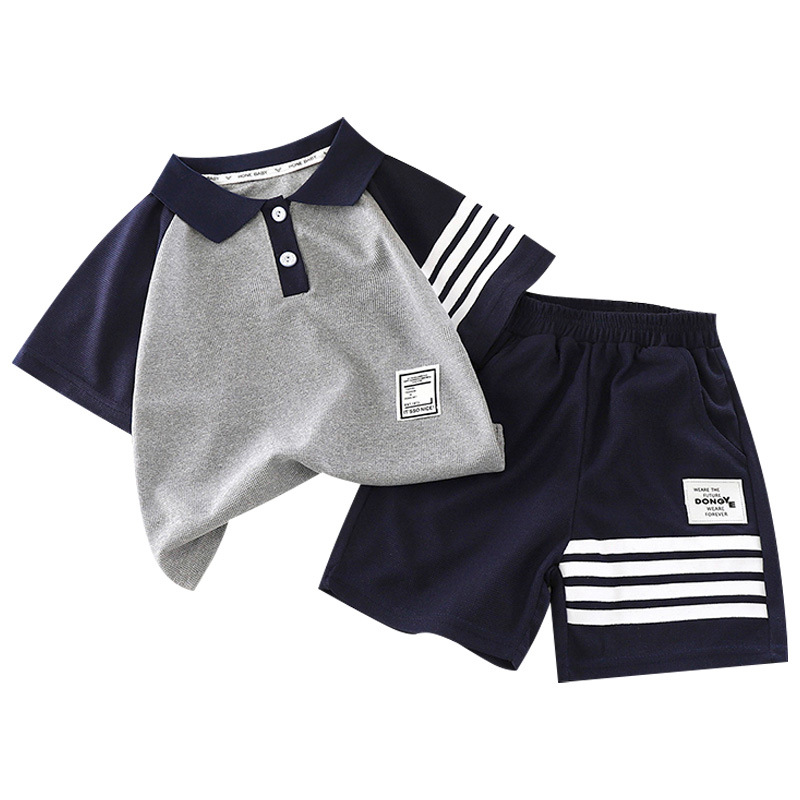 2025 Kids' Summer Polo Set – Short Sleeve T-Shirt & Shorts for Boys