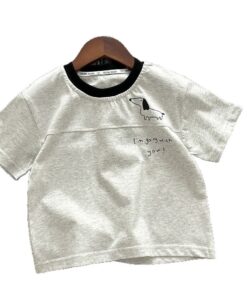 Unisex Kids' Cotton T-Shirt – Soft Heather Grey Summer Top