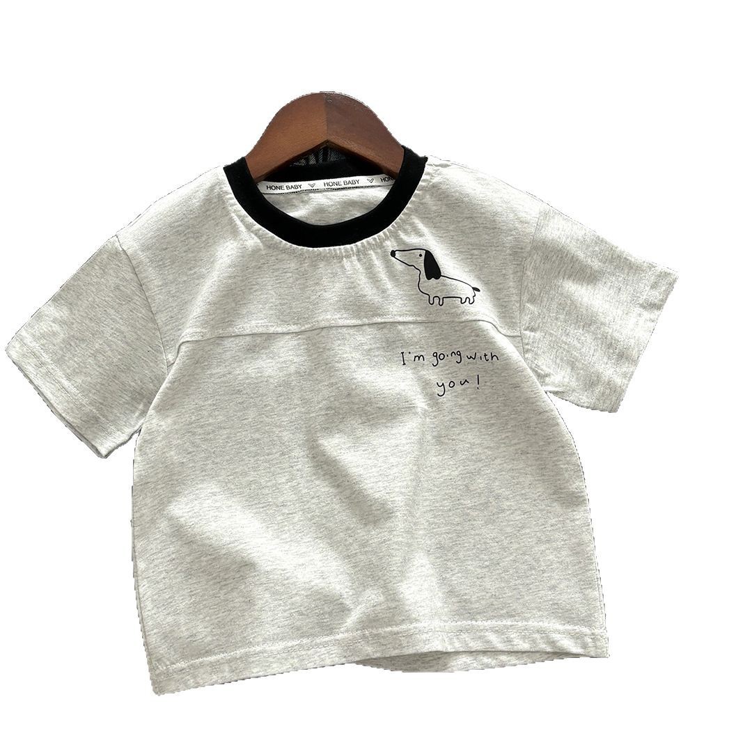 Unisex Kids' Cotton T-Shirt – Soft Heather Grey Summer Top