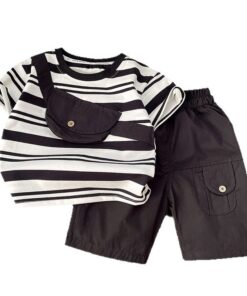 Toddler Boys' Striped Summer Set – Short Sleeve Top & Shorts