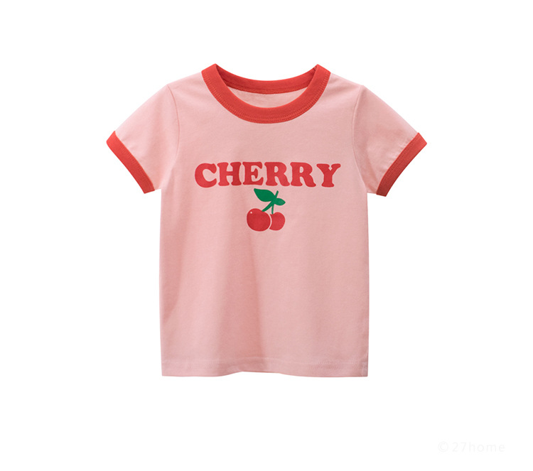 2025 Summer Girls' Short Sleeve T-Shirt Kids Clothing