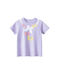 Light Purple Toddler Girl T-Shirt – 2025 Summer New Arrival